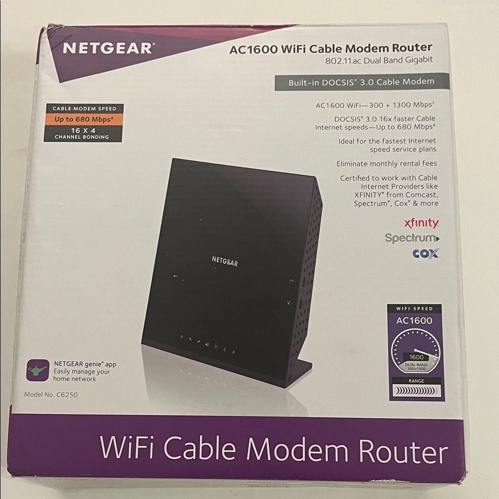 NETGEAR AC1600 Dual Band Modem Router - Black